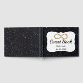 Zwarte Glitter Gold Infinity-gids Gastenboek (Volledig)