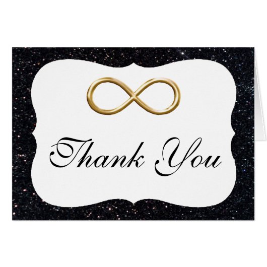 Zwarte Glitter Gold Infinity Hartelijk dank (Voorkant Horizontaal)