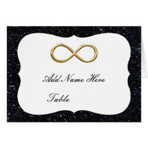 Zwarte Glitter Gold Infinity-tafelkaart