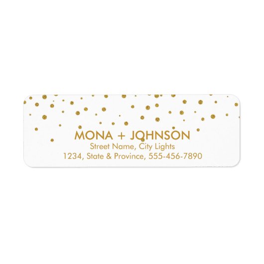 Zwarte Glitter Sparkle Confetti Stippen Moderne Etiket (Voorkant)