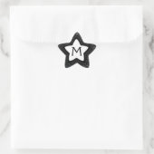 Zwarte glitter star aanpasbare monogram stickers (Tas)