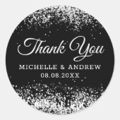 Zwarte glitter | ZilverConfetti Ronde Sticker (Voorkant)