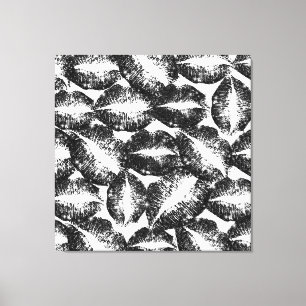 Zwarte glitterliften canvas afdruk