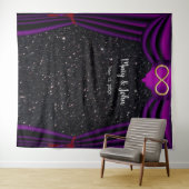 Zwarte Glitters Gouden Oneindigheid Paarse Gordijn Wandkleed (In Situ (horizontaal))