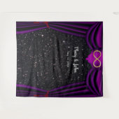 Zwarte Glitters Gouden Oneindigheid Paarse Gordijn Wandkleed (Voorkant (horizontaal))