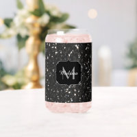 Zwarte glitters meisjesachtige bling Aangepaste mo