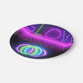 Zwarte gloed Neon Lights Birthday Party Papieren Bordje (Gekanteld)
