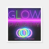 Zwarte gloed Neon Lights Birthday Party Servetten (Voorkant)