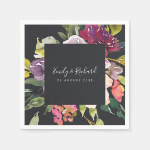 ZWARTE GLOWEN ZWART BURGUNDY FLORAL BUNCH WEDING SERVET