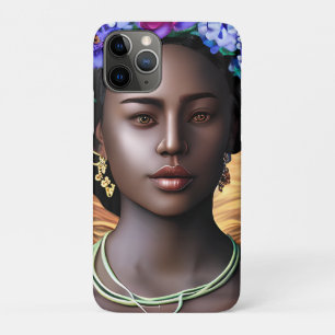 Zwarte Godin   Afro-Amerikaanse Vrouw AI Kunst iPhone 11 Pro Hoesje