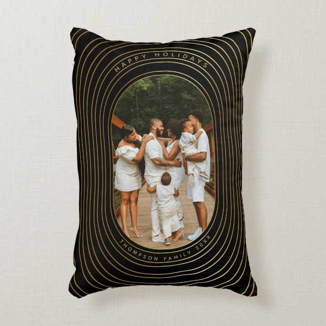 Zwarte Gold Aangepaste fotoserie Kerstmis Accent Kussen (Voorkant(Verticaal))