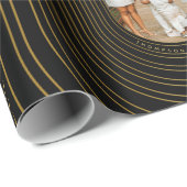 Zwarte Gold Aangepaste fotoserie Kerstmis Cadeaupapier (Rol Hoek)