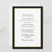 Zwarte Gold Border - Bride Groom Wedding Invitatio Kaart (Voorkant)