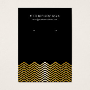 Zwarte Gold Chevron - Aangepaste verhuurkaart Visitekaartje