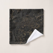 ZWARTE GOLD  CHEVRON MARBLE BATHROOM TOWEL BAD HANDDOEK (Wasdoekje)