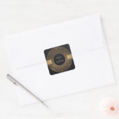 ZWARTE GOLD CLASSIC MANDALA WEDING VIERKANTE STICKER (Envelop)
