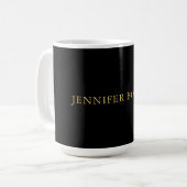 Zwarte Gold Colors Professional Trendy Modern Plai Koffiemok (Voorkant links)