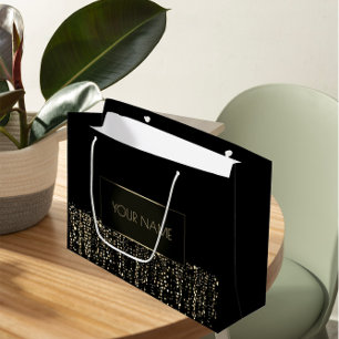 Zwarte Gold Minimale naam Luxury Branding Light Groot Cadeauzakje