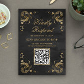 Zwarte Gold QR-code RSVP Weduwwebsite Informatiekaartje