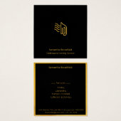 Zwarte Gold Square Professional-services Vierkante Visitekaartjes (Voorkant /achterkant)