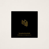 Zwarte Gold Square Professional-services Vierkante Visitekaartjes (Voorkant)