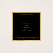 Zwarte Gold Square Professional-services Vierkante Visitekaartjes (Achterkant)
