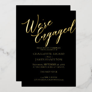 Zwarte Gold-typografie van de Dell Engagement Part Folie Uitnodiging