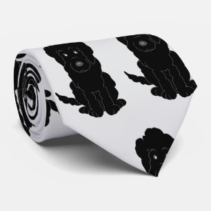 Zwarte Goldendoodle Ontwerp Elke Kleur Achtergrond Stropdas