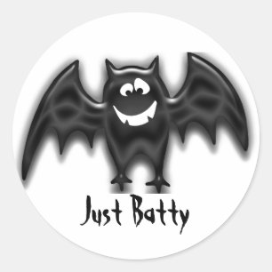 Zwarte Goofy Bat, gewoon Batty sticker