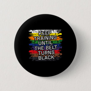 Zwarte gordel houdt martial Art Karate Tae Kw Ronde Button 5,7 Cm