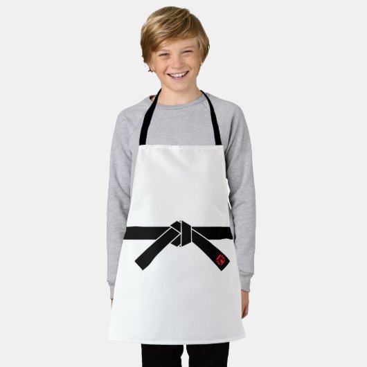 Zwarte gordel, martial Arts Schort (Gedragen)