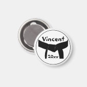 Zwarte gordel voor krijgskunst Basic Magneet (Voorkant / Achterkant)