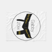 Zwarte gordel voor martial Arts 2e graads Fleece Deken (Voorkant (Horizontaal))