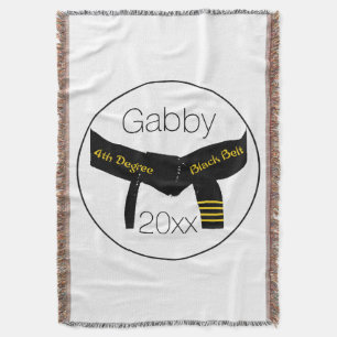 Zwarte gordel voor Martial Arts 4e graads Deken