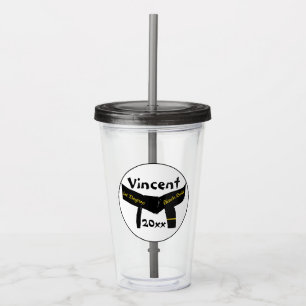 Zwarte gordel voor martial Arts First Degree Acryl Drinkbeker