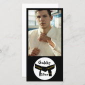 Zwarte gordel voor martial Arts First Graf Aankondiging (Voorkant / Achterkant)