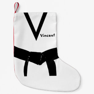 Zwarte gordel voor Martial Arts Kleine Kerstsok