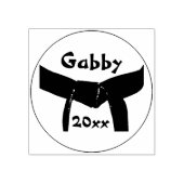 Zwarte gordel voor Martial Arts Rubberstempel (Afrduk)