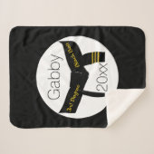 Zwarte gordel voor martiumarts van derde graad sherpa deken (Voorkant (horizontaal))