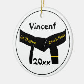 Zwarte gordel voor martiumarts van eerste graad keramisch ornament (Links)