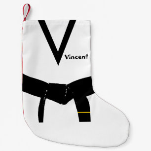 Zwarte gordel voor martiumarts van eerste graad kleine kerstsok