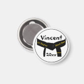 Zwarte gordel voor martiumarts van eerste graad magneet (Voorkant / Achterkant)