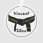 Zwarte gordel voor martiumarts van eerste graad ornament (voorkant)