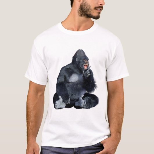 Zwarte gorilla-aap t-shirt (Voorkant)