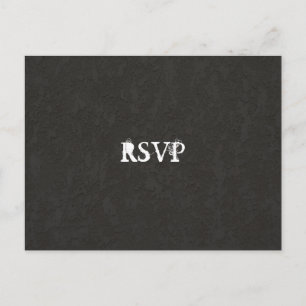 Zwarte Gothic gebarsten RSVP Uitnodiging Briefkaart