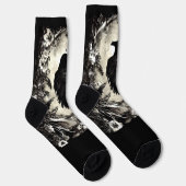 Zwarte Gothic met Crow Raven Sokken (Rechts)