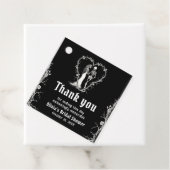 Zwarte Gotische Halloween Skelet Bruidsdouche Bedankjes Labels (In situ)