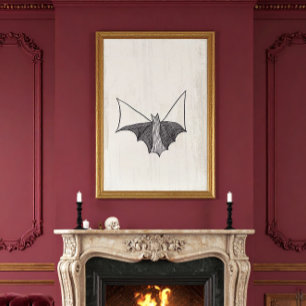 Zwarte Gotische kant Bat 2 Poster