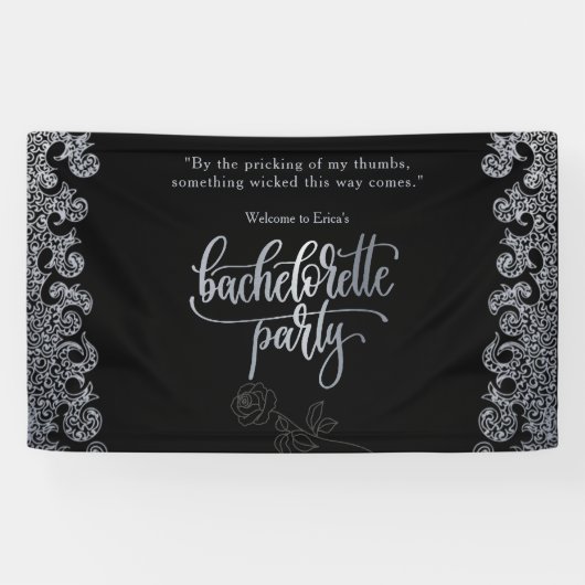 Zwarte Gotische Meisjesuitstap Welkom Spandoek (Horizontaal)