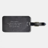 Zwarte gotische schedel bloemrozen bagagelabel (Achterkant horizontaal)